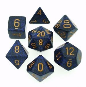 Chessex Speckled 7 Dice Set - Golden Cobalt Details and Review