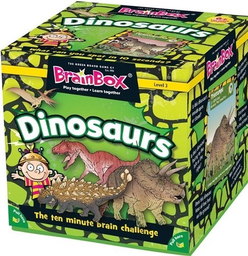 2!GRE90038 Brainbox Game: Dinosaurs (55 cards) published by Green Board Games
