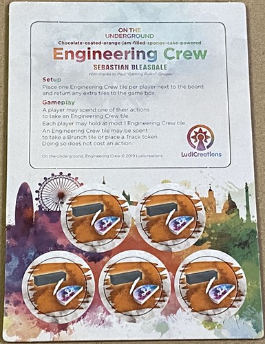 2!LDR2222030 On The Underground Board Game: Engineering Crew Expansion published by LudiCreations