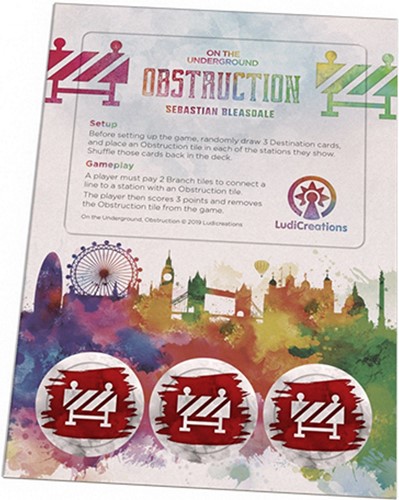2!LDR2222040 On The Underground Board Game: Obstruction Expansion published by LudiCreations