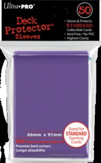 50 Deck Protector Sleeves Solid Purple Pack 66mm x 91mm Details and Review