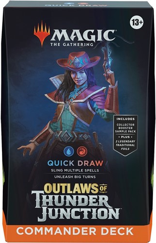WTCD3263S4 MTG: Outlaws Of Thunder Junction Quick Draw Commander Deck Display published by Wizards of the Coast