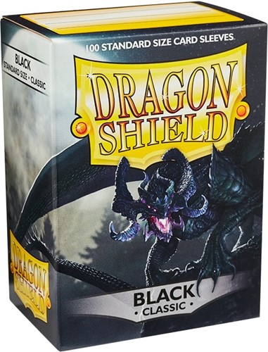 ARCT10002U 100 x Black Classic Standard Card Sleeves 63.5mm x 88mm (Dragon Shield) published by Arcane Tinmen