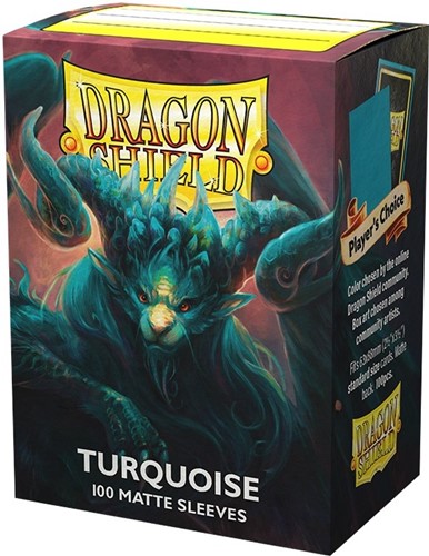 100 x Turquoise Matte Standard Card Sleeves 63.5mm x 88mm (Dragon Shield)