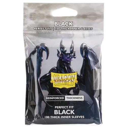 2!ARCT13005 100 x Black Perfect Fit Thick Inner Standard Card Sleeves published by Arcane Tinmen
