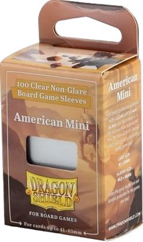3!ARCT60201 100 x Clear Non-Glare Mini American Card Sleeves (Dragon Shield) published by Arcane Tinmen