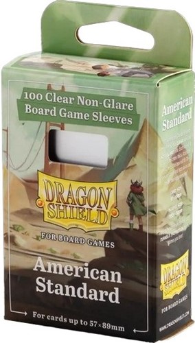 2!ARCT60203 100 x Clear Non-Glare Standard American Card Sleeves (Dragon Shield) published by Arcane Tinmen