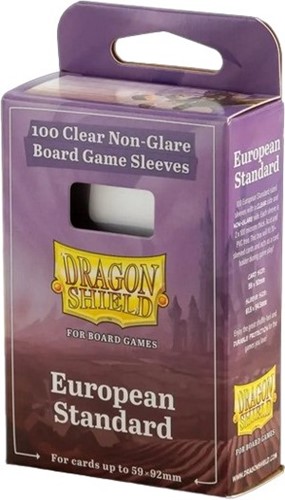 2!ARCT60204 100 x Clear Non-Glare Standard European Card Sleeves (Dragon Shield) published by Arcane Tinmen