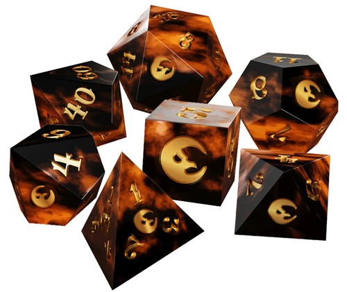 2!AVNCM005 Crooked Moon RPG: Sharp Edge Resin Dice Set published by Avantris Entertainment