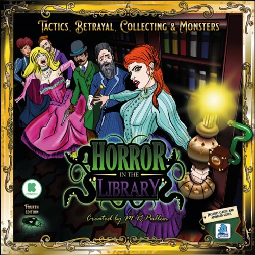BLDHITL04 Horror In The Library Board Game published by Blue Donut Games