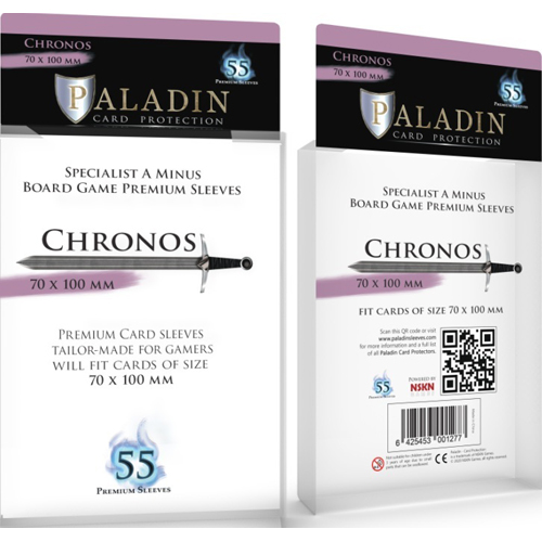 3!BNDPCHR 55 x Paladin Card Sleeves: Chronos (70mm x 100mm) published by Board And Dice