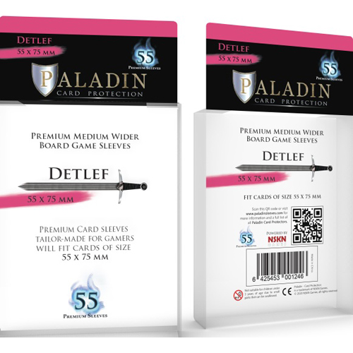 3!BNDPDET 55 x Paladin Card Sleeves: Detlef (55mm x 75mm) published by Board And Dice