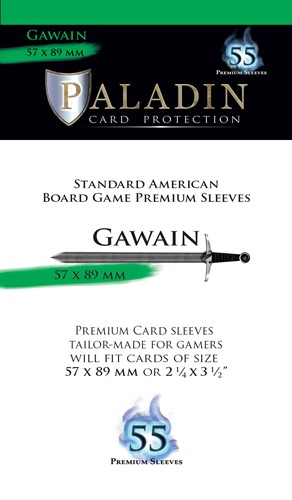 BNDPGAW 55 x Paladin Card Sleeves: Gawain (57mm x 89mm) published by Board And Dice