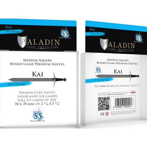 3!BNDPKAI 55 x Paladin Card Sleeves: Kai (70mm x 70mm) published by Board And Dice