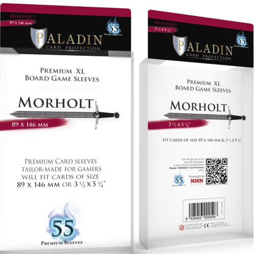 3!BNDPMOR 55 x Paladin Card Sleeves: Morholt (89mm x 146mm) published by Board And Dice