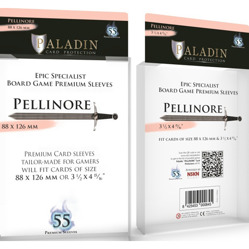 3!BNDPPEL 55 x Paladin Card Sleeves: Pellinore (88mm x 126mm) published by Board And Dice