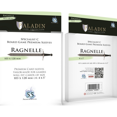 3!BNDPRGN 55 x Paladin Card Sleeves: Ragnelle (103mm x 128mm) published by Board And Dice