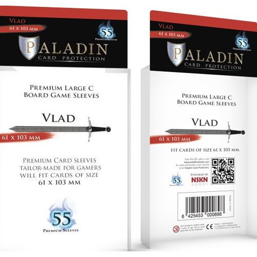 3!BNDPVLA 55 x Paladin Card Sleeves : Vlad (61mm x 103mm) published by Board And Dice