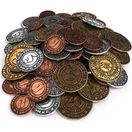 2!CGE00523 Kingdom Come Deliverance Board Game: Metal Coin Set published by Czech Game Editions
