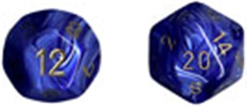 Chessex Vortex 7 Dice Set - Vortex (Blue with Gold)