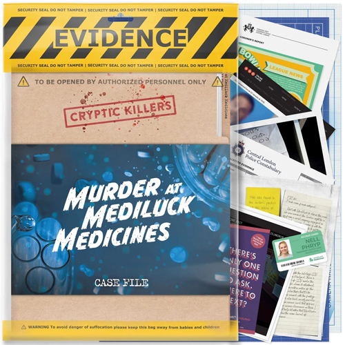 3!CKUKMEDILUCK Cryptic Killers: Murder At MediLuck Medicines published by LA Brands Ltd