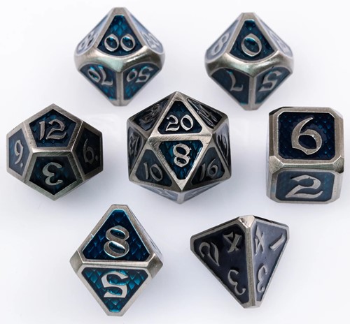 DMGDHDM0202080 7pc RPG Dice Set: Drakona Gemtooth Batholain (Damaged) published by Die Hard Dice