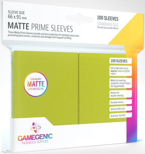 DMGGGS11034 100 x Lime Matte Standard Card Sleeves 63.5mm x 88mm (Gamegenic) (Damaged) published by Gamegenic