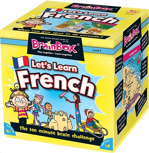 DMGGRE90055 Brainbox Game: Let's Learn French (55 cards) (Damaged) published by Green Board Games