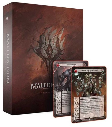 DMGLOO006FBMPRSL1 Malediction Card Game: Primal Blood Faction Box (Damaged) published by Looney Labs