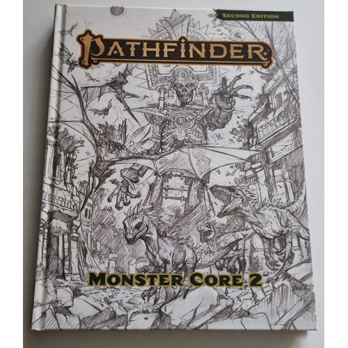 DMGPAI12009SK Pathfinder RPG 2nd Edition: Monster Core 2 Sketch Cover (Damaged) published by Paizo Publishing