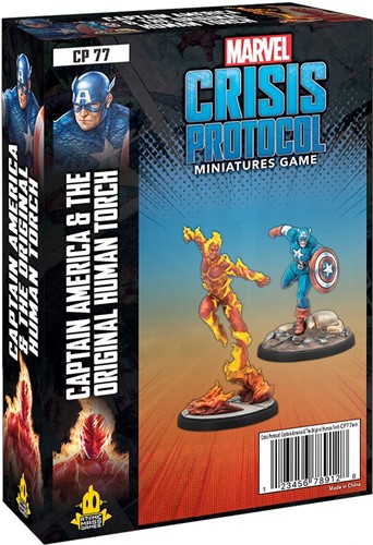 FFGCP77 Marvel Crisis Protocol Miniatures Game: Captain America And The Original Human Torch Expansion published by Fantasy Flight Games