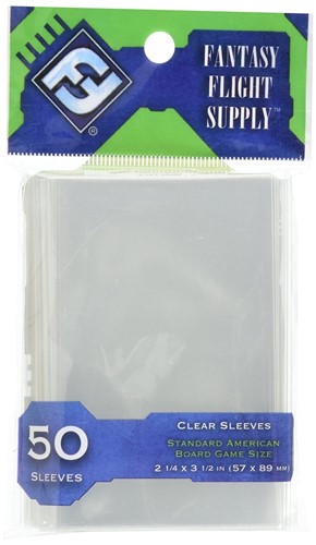FFGFFS03S 50 x Clear Standard American Card Sleeves 57mm x 89mm (FFG) published by Fantasy Flight Games