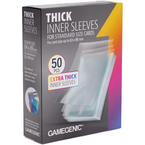 3!GGS10134ML 50 x Thick Inner Sleeves 64mm x 89mm (Gamegenic) published by Gamegenic