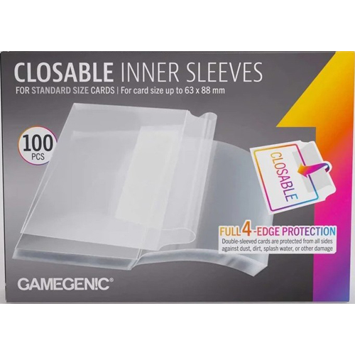 3!GGS10135ML 100 x Closable Inner Sleeves 64mm x 89mm (Gamegenic) published by Gamegenic