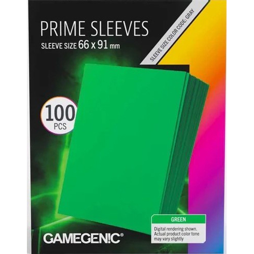 2!GGS10139ML 100 x Green Prime Sleeves 63.5mm x 88mm (Gamegenic) published by Gamegenic