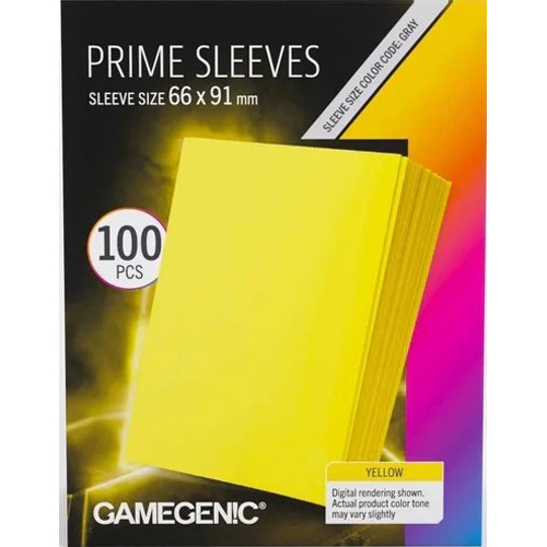 3!GGS10142ML 100 x Yellow Prime Sleeves 63.5mm x 88mm (Gamegenic) published by Gamegenic
