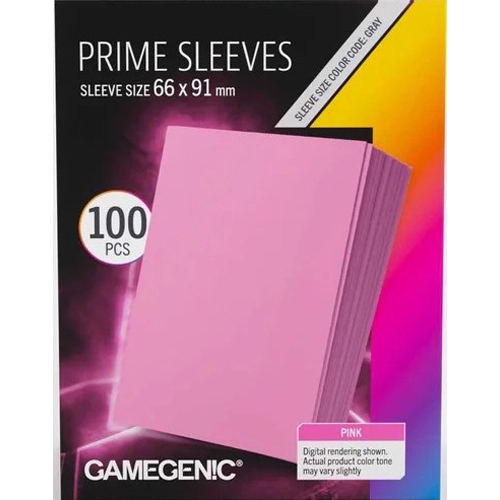 2!GGS10143ML 100 x Pink Prime Sleeves 63.5mm x 88mm (Gamegenic) published by Gamegenic