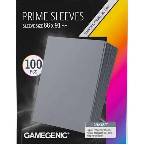 2!GGS10146ML 100 x Dark Gray Prime Sleeves 63.5mm x 88mm (Gamegenic) published by Gamegenic