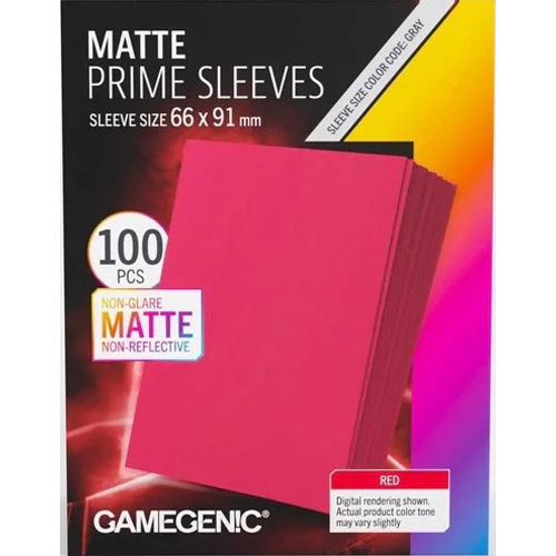 3!GGS10150ML 100 x Red Matte Prime Sleeves 63.5mm x 88mm (Gamegenic) published by Gamegenic