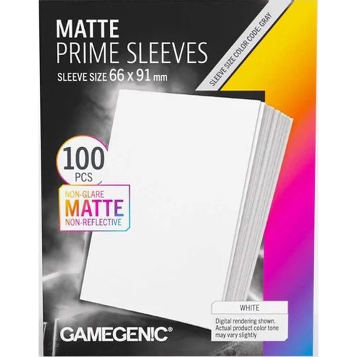 3!GGS10152ML 100 x White Matte Prime Sleeves 63.5mm x 88mm (Gamegenic) published by Gamegenic
