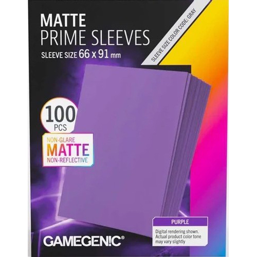 3!GGS10153ML 100 x Purple Matte Prime Sleeves 63.5mm x 88mm (Gamegenic) published by Gamegenic