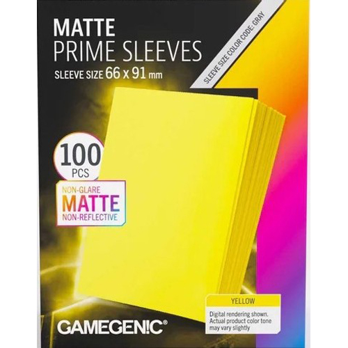3!GGS10154ML 100 x Yellow Matte Prime Sleeves 63.5mm x 88mm (Gamegenic) published by Gamegenic