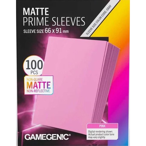 3!GGS10155ML 100 x Pink Matte Prime Sleeves 63.5mm x 88mm (Gamegenic) published by Gamegenic