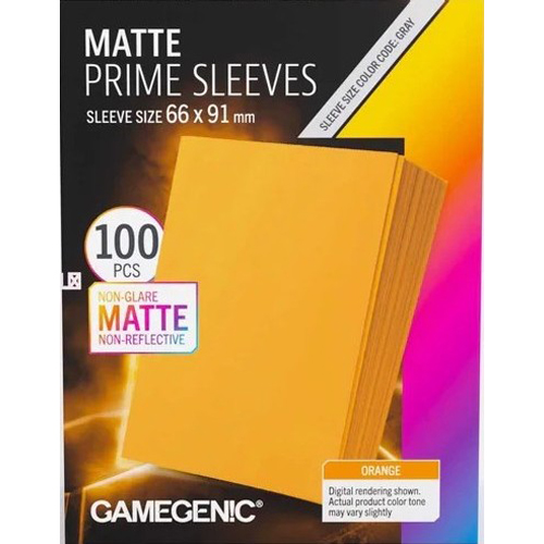 3!GGS10156ML 100 x Orange Matte Prime Sleeves 63.5mm x 88mm (Gamegenic) published by Gamegenic