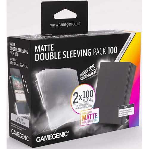 3!GGS10159ML 100 x Matte Double Sleeving Pack 63.5mm x 88mm (Gamegenic) published by Gamegenic