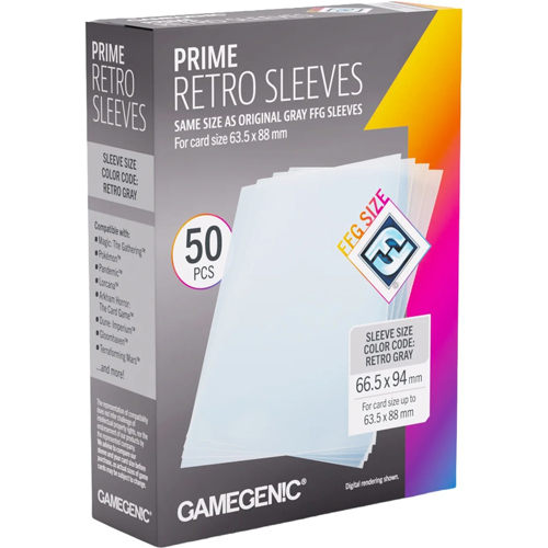2!GGS10173ML 50 x Prime Retro Sleeves 63.5mm x 88mm (Gamegenic) published by Gamegenic