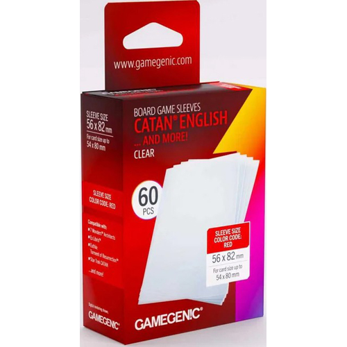 3!GGS10184ML 100 x Board Game Sleeves CATAN English Clear 54mm x 80mm (Gamegenic) published by Gamegenic