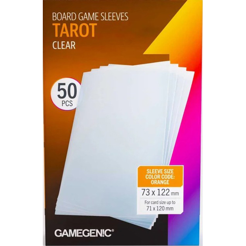 3!GGS10187ML 50 x Board Game Sleeves Tarot-Size Clear 70mm x 120mm (Gamegenic) published by Gamegenic