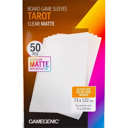 3!GGS10200ML 50 x Board Game Sleeves Tarot Clear Matte 70mm x 120mm (Gamegenic) published by Gamegenic