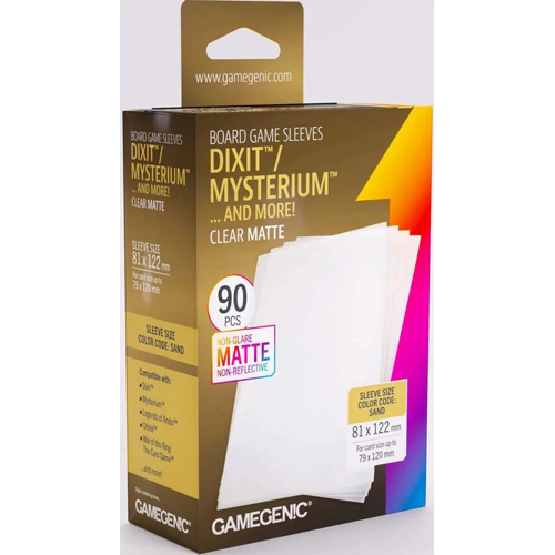 3!GGS10201ML 90 x Board Game Sleeves Dixit Clear Matte 90mm x 120mm (Gamegenic) published by Gamegenic